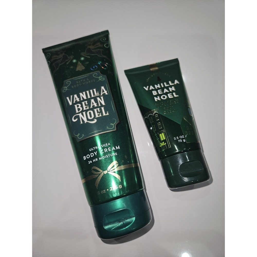 Bath And Bodyworks 8 Oz And 2.5 Oz Vanilla Bean Noel Ultra Shea Body Cream  New